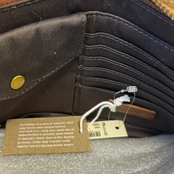 NWT Madewell leather large wallet clutch animal print - Picture 11 of 12